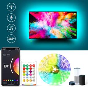 img 4 attached to 📺 Smart LED TV Backlight, Hamlite 12.5Ft USB Lights with Alexa for 32-55inch TVs, Music Sync, RGBW 6500K Color Changing Bias Lighting