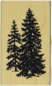 img 2 attached to 🌲 Inkadinkado Pine Tree Wood Stamp for Arts and Crafts with Dimensions 2.5" Width x 1.5" Length