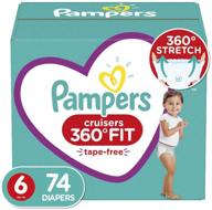 👶 pampers cruisers 360° fit disposable diapers size 6, enormous pack (74 count, packaging may vary) logo