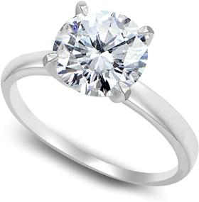 img 4 attached to Sparkling Sterling Round Cut Solitaire Zirconia Engagement Ring - Exquisite Women's Jewelry