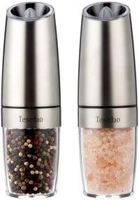 img 4 attached to 🧂 Tesedao Electric Gravity Salt and Pepper Grinder Set: Adjustable Coarseness, One-handed Operation for Pepper, Himalayan Salt, and Spices