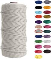 happily macrame cord natural macrame cotton cord diy craft cord spool twine rustic string cotton rope for wall hanging plant hangers crafts knitting decorative projects 3mm x100m (natural white) – enhanced seo logo