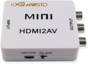 img 4 attached to HDSUNWSTD HDMI to RCA AV Converter Adapter - 1080P HDMI to 3RCA CVBS Composite Video Audio, Supports PAL/NTSC, USB Charge Cable - for PC, Laptop, HDTV, DVD - White