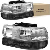 🚗 замена сборки фар nilight 1999-2002 silverado, хромированный корпус с дымчатой линзой и серебряным углом, левая и правая сторона, гарантия 2 года логотип