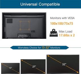 img 1 attached to 🖥️ Huanuo Dual Monitor Stand: Height-Adjustable, Free-Standing Two Arm Monitor Mount for 13 to 32 inch Flat Curved LCD Screens with Swivel and Tilt - Supports 17.6lbs per Arm