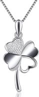 🍀 sterling silver serbon four leaf clover necklace: a lucky charm pendant for women - perfect birthday gift for mom, daughter, or any girl logo