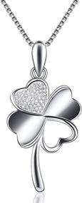 img 4 attached to 🍀 Sterling Silver Serbon Four Leaf Clover Necklace: A Lucky Charm Pendant for Women - Perfect Birthday Gift for Mom, Daughter, or any Girl