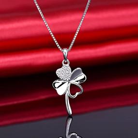 img 3 attached to 🍀 Sterling Silver Serbon Four Leaf Clover Necklace: A Lucky Charm Pendant for Women - Perfect Birthday Gift for Mom, Daughter, or any Girl