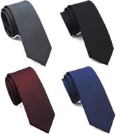 👔 tc040e skinny neckties for men: narrow style with 4 classy colors - must-have accessory logo
