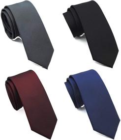 img 4 attached to 👔 TC040E Skinny Neckties for Men: Narrow Style with 4 Classy Colors - Must-Have Accessory