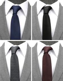 img 3 attached to 👔 TC040E Skinny Neckties for Men: Narrow Style with 4 Classy Colors - Must-Have Accessory