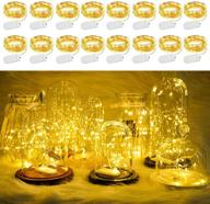 ✨ versatile and waterproof led fairy string lights set for diy wedding centerpieces, table decor, christmas, and party - 16 pack of 20 led starry lights in jars (warm white) логотип