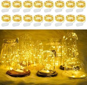 img 4 attached to ✨ Versatile and Waterproof LED Fairy String Lights Set for DIY Wedding Centerpieces, Table Decor, Christmas, and Party - 16 Pack of 20 LED Starry Lights in Jars (Warm White)