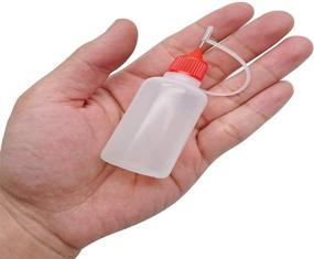 img 1 attached to 🧪 12 Pcs Needle Tip Glue Bottle Set - 30ml Plastic Dropper Bottles with Red Lid, Including 2 Pcs Mini Funnel - Ideal for Small Gluing Projects, Paper Quilling, DIY Crafts, and Acrylic Painting.