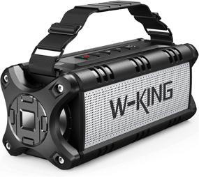 img 4 attached to 🔊 W-KING 50W Портативная колонка с Bluetooth - самая громкая, водонепроницаемая для использования на открытом воздухе с аккумулятором на 8000 мАч, беспроводная колонка с басами Bluetooth 5.0 - 24 часа воспроизведения/колодца TF/AUX/NFC