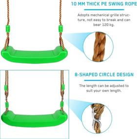 img 1 attached to 🌈 BestFire Plastic Swing Seat with Adjustable Rope - Safe, Durable, and Easy-to-Install Kids' Swing for Outdoor and Indoor Play