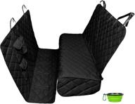 🐾 tapiona xxl dog seat cover: heavy duty, waterproof, black back seat cover for cars, trucks & suvs - pet hammock with seat anchors, non-slip, washable + bonus pet travel bowl logo