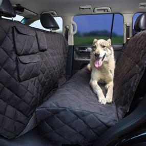 img 3 attached to 🐾 Tapiona XXL Dog Seat Cover: Heavy Duty, Waterproof, Black Back Seat Cover for Cars, Trucks & SUVs - Pet Hammock with Seat Anchors, Non-slip, Washable + Bonus Pet Travel Bowl