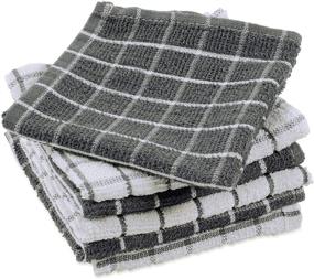 img 3 attached to DII Basic Terry Collection Windowpane Gray Dishcloth Set, 6 Pieces, 12x12