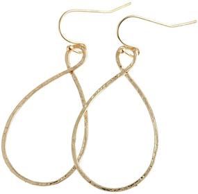 img 3 attached to 🌟 Geometric Cut-Out Drop Earrings - Metallic Open Hoop Dangles with Bohemian Moroccan Cloud, Clover Floral Quatrefoil, and Infinity Leaf Design