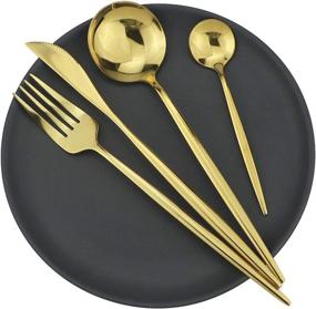 img 1 attached to Gugrida Gatherings: 24 Piece Silverware Set – Stylish and Efficient Dining Essentials