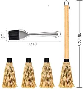 img 3 attached to 🔥 Censmart BBQ Mop Set - Wood 18 Inch Basting Mop with 3 Replacement Heads - 304-Stainless Steel BBQ Grill Basting Brush - 100% Natural, Dish Mop Style - Ideal for BBQ Sauce, Marinade, and Glazing