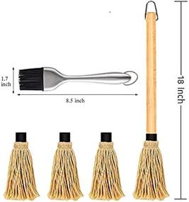 img 1 attached to 🔥 Censmart BBQ Mop Set - Wood 18 Inch Basting Mop with 3 Replacement Heads - 304-Stainless Steel BBQ Grill Basting Brush - 100% Natural, Dish Mop Style - Ideal for BBQ Sauce, Marinade, and Glazing