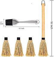 🔥 censmart bbq mop set - wood 18 inch basting mop with 3 replacement heads - 304-stainless steel bbq grill basting brush - 100% natural, dish mop style - ideal for bbq sauce, marinade, and glazing logo