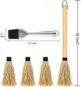 img 4 attached to 🔥 Censmart BBQ Mop Set - Wood 18 Inch Basting Mop with 3 Replacement Heads - 304-Stainless Steel BBQ Grill Basting Brush - 100% Natural, Dish Mop Style - Ideal for BBQ Sauce, Marinade, and Glazing