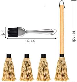 img 2 attached to 🔥 Censmart BBQ Mop Set - Wood 18 Inch Basting Mop with 3 Replacement Heads - 304-Stainless Steel BBQ Grill Basting Brush - 100% Natural, Dish Mop Style - Ideal for BBQ Sauce, Marinade, and Glazing