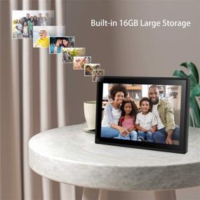 img 1 attached to 🖼️ Dhwazz 10 Inch WiFi Digital Photo Frame - No Subscription Fee, 16GB IPS HD Electronic Picture Frames with LCD Touch Screen - Share Moments via Email, APP - Support USB, SD Card, Video and Music