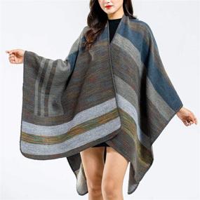 img 3 attached to Navy Oversize Blanket Kollie More 04: Идеальные женские аксессуары для шарфов и шали