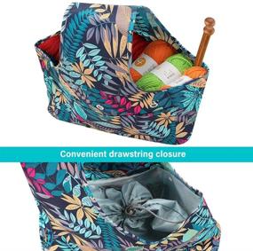 img 1 attached to Globalstore Knitting Tote Bag: Large Capacity Yarn Storage Organizer with Tangle-Free Design, Drawstring Closure, and Portable Crochet Bag - Perfect Knitting Needles & Crochet Supplies Gift for Women