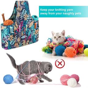 img 3 attached to Globalstore Knitting Tote Bag: Large Capacity Yarn Storage Organizer with Tangle-Free Design, Drawstring Closure, and Portable Crochet Bag - Perfect Knitting Needles & Crochet Supplies Gift for Women