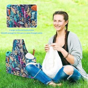 img 2 attached to Globalstore Knitting Tote Bag: Large Capacity Yarn Storage Organizer with Tangle-Free Design, Drawstring Closure, and Portable Crochet Bag - Perfect Knitting Needles & Crochet Supplies Gift for Women