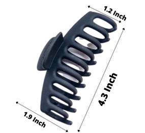 img 3 attached to 💇 Xzentials Large Hair Claw Clips - 4.3-Inch Matte Jaw Clips for Thick Hair, 6-Pack Strong Hold Hair Claws with Bonus Hair Ties for Women and Girls