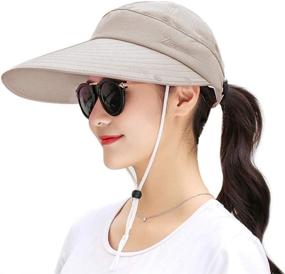 img 3 attached to 👒 Foldable Ponytail Summer Hat with Detachable Flap - Women's Sun Wide Brim UV Protection Fishing Hat