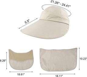 img 1 attached to 👒 Foldable Ponytail Summer Hat with Detachable Flap - Women's Sun Wide Brim UV Protection Fishing Hat