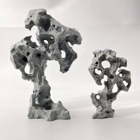 img 4 attached to Stone Carved Fish Tank and Aquarium Ornaments by SINQORCN - Wide Variety of Styles to Choose from