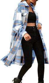 img 3 attached to 👚 Gafeng Shacket Jackets: The Perfect Boyfriend Flannel Women's Clothing for Coats, Jackets & Vests