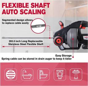 img 2 attached to 🚽 DBDC20 Electric Drain Auger Plumbing Snake - 20V Automatic Toilet Snake Plumbing Tool with 2000mAh Battery, Charger, Bag, Gloves, and 285 Inch Replaceable Flexible Shaft by Dobetter