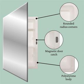 img 2 attached to 🪞 Versatile Frameless Beveled Mirror Medicine Cabinet: Ideal for Bathrooms and Kitchens - 16"x22