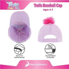 img 1 attached to DreamWorks Toddler Hat for Girl’s Ages 4-7: Trolls Kids Baseball Cap - Stylish and Sun-Protective