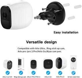 img 2 attached to 📷 Koroao Upgraded Indoor/Outdoor Security Wall Mount for Arlo & Wyze Cam - More Stable and Flexible Accessories (2Pack, Black)