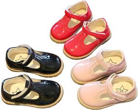 img 3 attached to 🎀 DADAWEN T-Strap Toddler Girls' Flats: Ideal Uniform & Princess Shoes