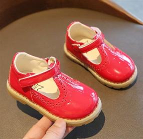 img 1 attached to 🎀 DADAWEN T-Strap Toddler Girls' Flats: Ideal Uniform & Princess Shoes
