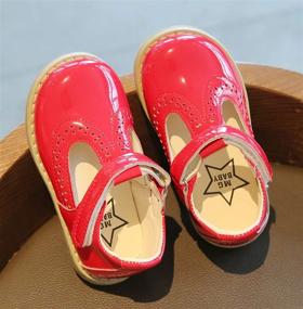 img 2 attached to 🎀 DADAWEN T-Strap Toddler Girls' Flats: Ideal Uniform & Princess Shoes