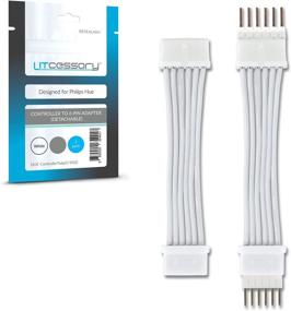 img 4 attached to White Detachable Micro 6-Pin V4 Adapter for Philips Hue Lightstrip Plus by Litcessory Controller