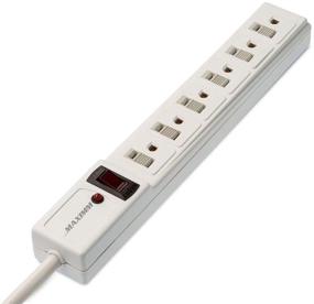 img 2 attached to 💡 Maximm Power Strip Surge Protector (540 Joules), 6 Outlet Strip with Childproof Sliding Covers, 360 Degree Flat Plug & 6ft Long Cord, Multi Outlet, White, UL Listed