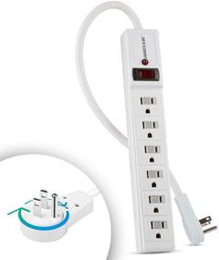 img 4 attached to 💡 Maximm Power Strip Surge Protector (540 Joules), 6 Outlet Strip with Childproof Sliding Covers, 360 Degree Flat Plug & 6ft Long Cord, Multi Outlet, White, UL Listed